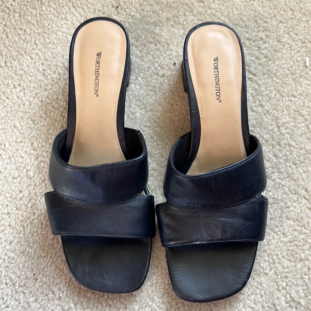 Worthington Navy Slides - Size 8